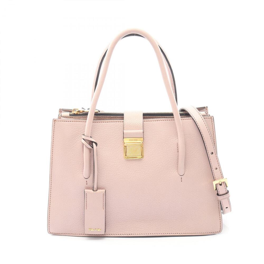 Miu Miu MADRAS Handbag Leather Pink